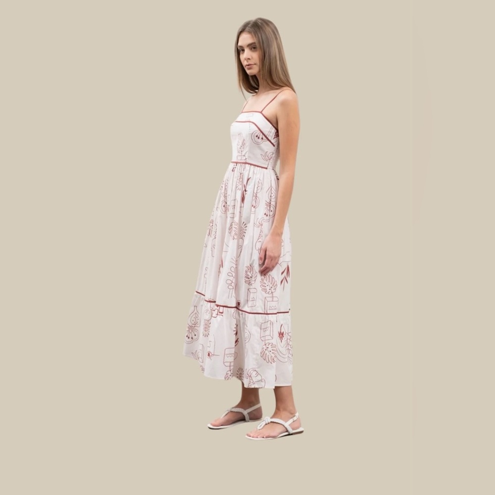 🇺🇸Firm Price🇺🇸 NWOT Moon River palm print Midi Dress - Picture 3 of 12